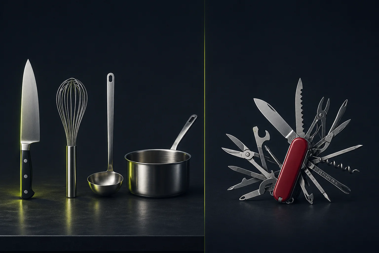 Outils spécialisés vs couteau suisse : pourquoi vouloir un logiciel tout-en-un PME est une fausse bonne idée